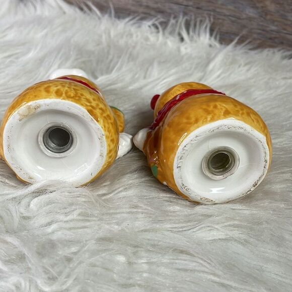 Mr & Mrs Gingerbread Salt and Pepper Shakers, 3 1/2” High - Picture 3 of 5